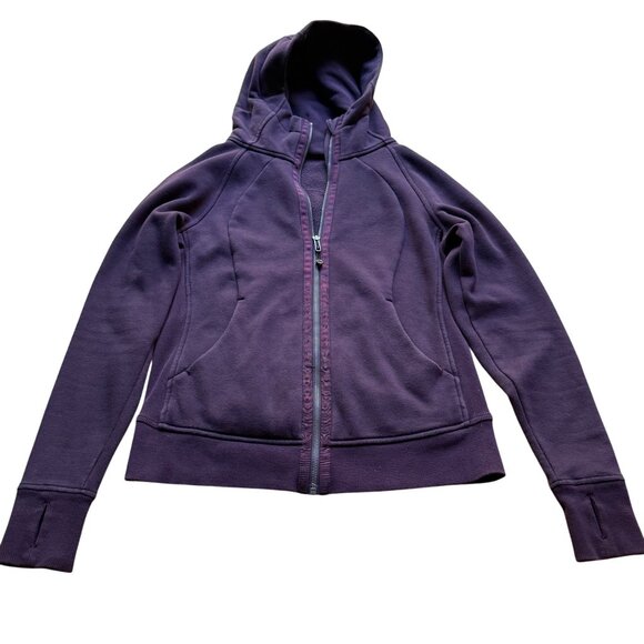 Lululemon Size 8 Purple Light Cotton Fleece Full-Zip Scuba Hoodie Sweatshirt - Picture 2 of 16